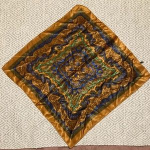 Bronze Blue & Green Patterned Scarf